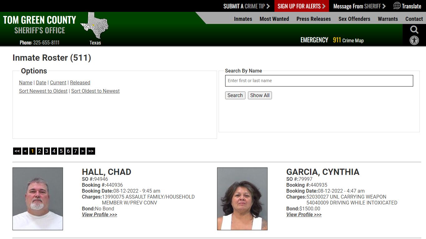 Inmate Roster - Tom Green County Sheriff